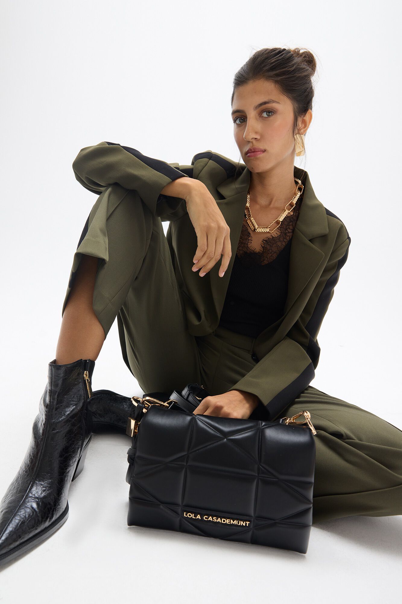 Lola Casademunt Bolsa a tiracolo acolchoada Preto