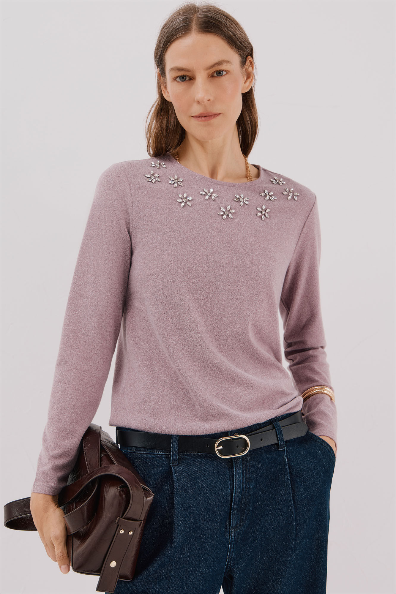 Cortefiel Camiseta detalle strass