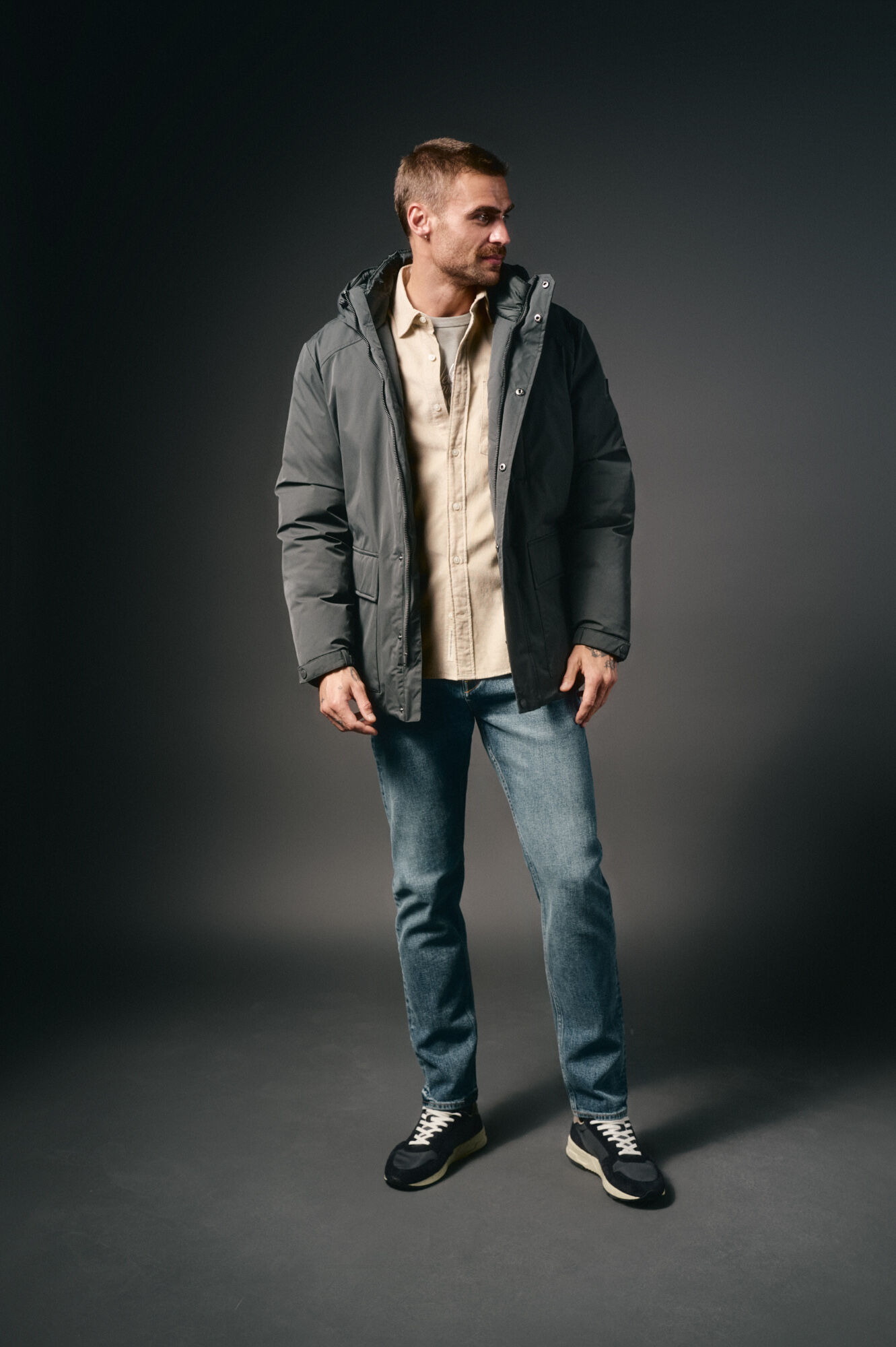 OOTO Camisa micropana lisa Beige