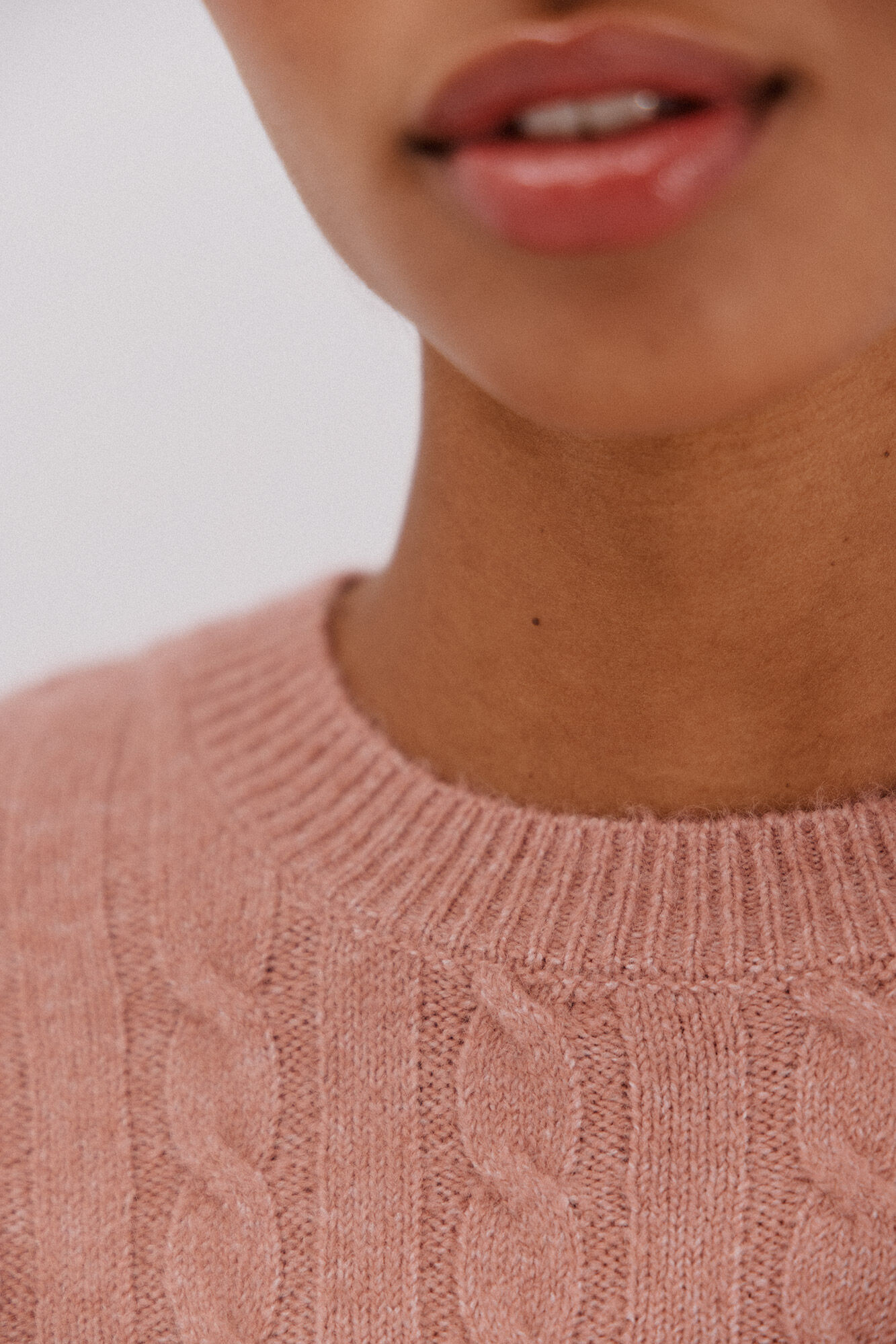 Cortefiel Soft jersey with cross-knit Pink