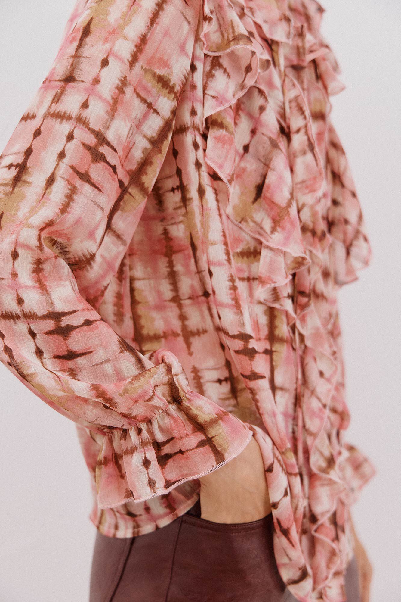 Cortefiel Blusa com folho na frente Impress&atilde;o