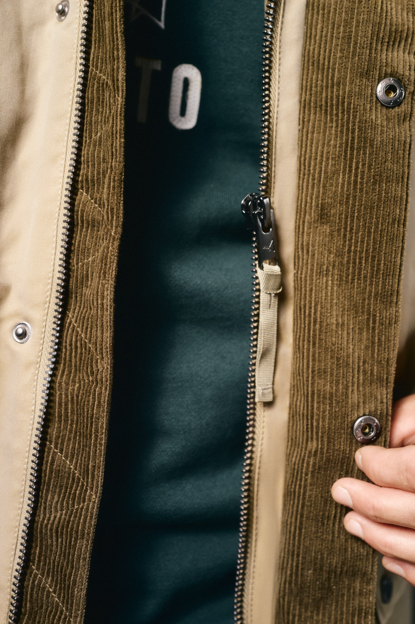 OOTO Parka tecido efeito encerado Tostado