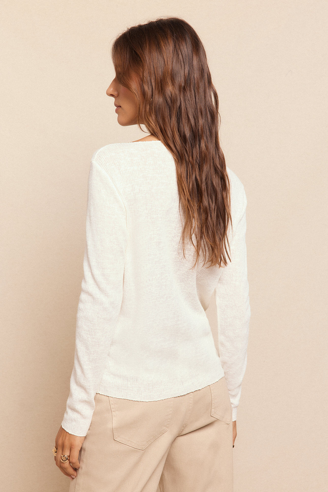 Slowlove Top b&aacute;sico Blanco