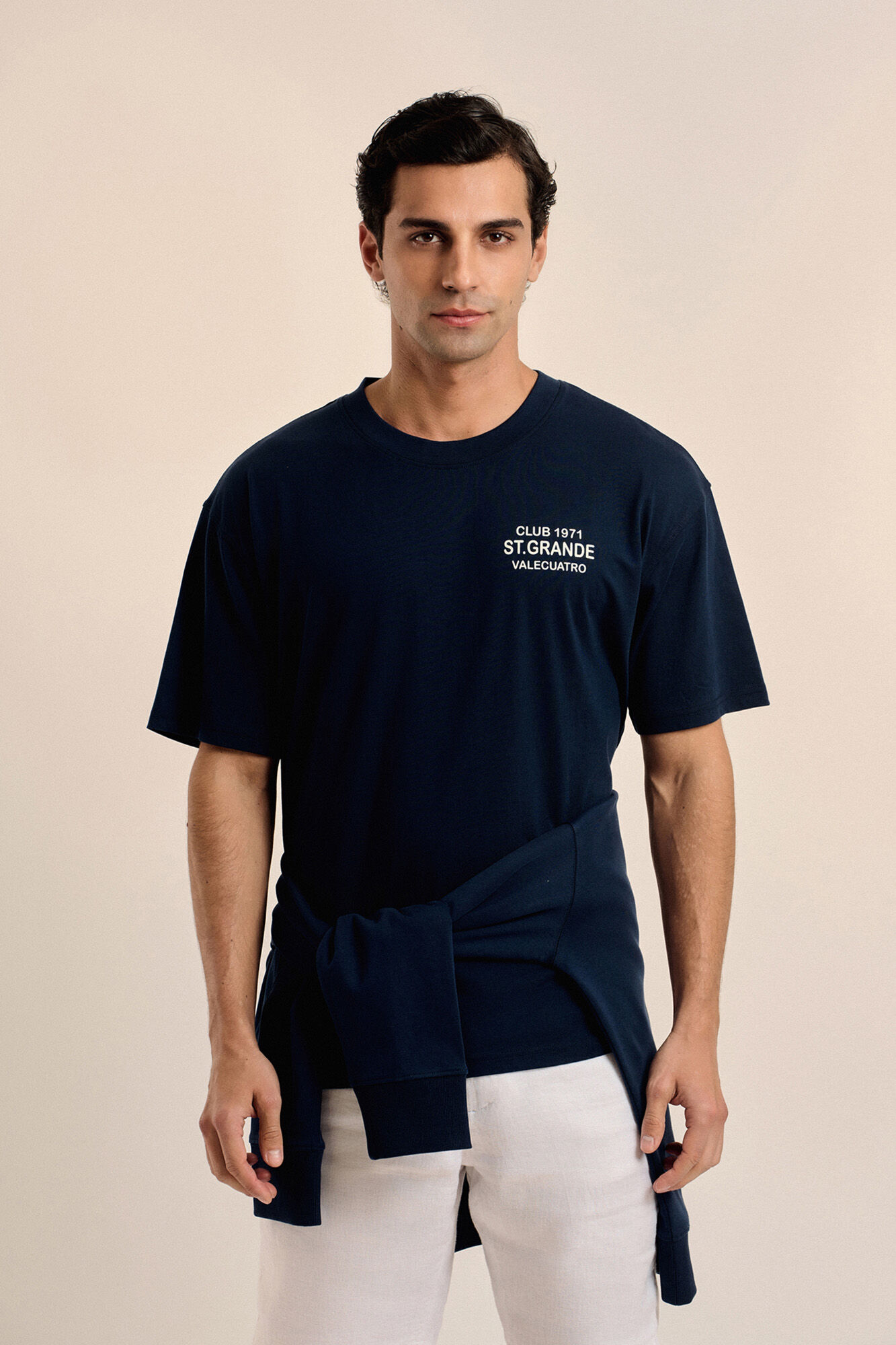 Valecuatro Oversized text t-shirt Navy