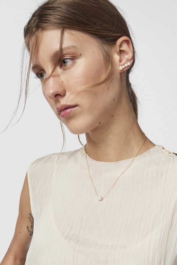 Silver vermeil and pearl necklace | Women\'s accessories | Pedro del Hierro