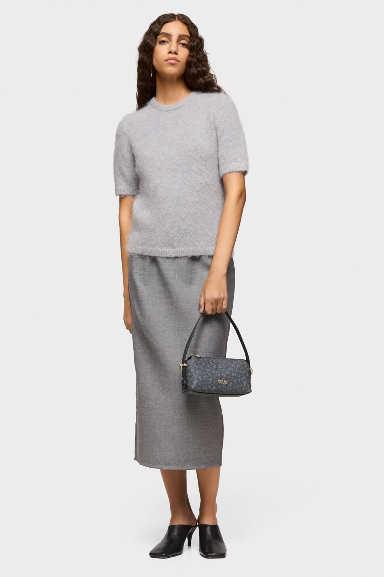 Tous Kaos Mini Lines dark grey mini bag Grey