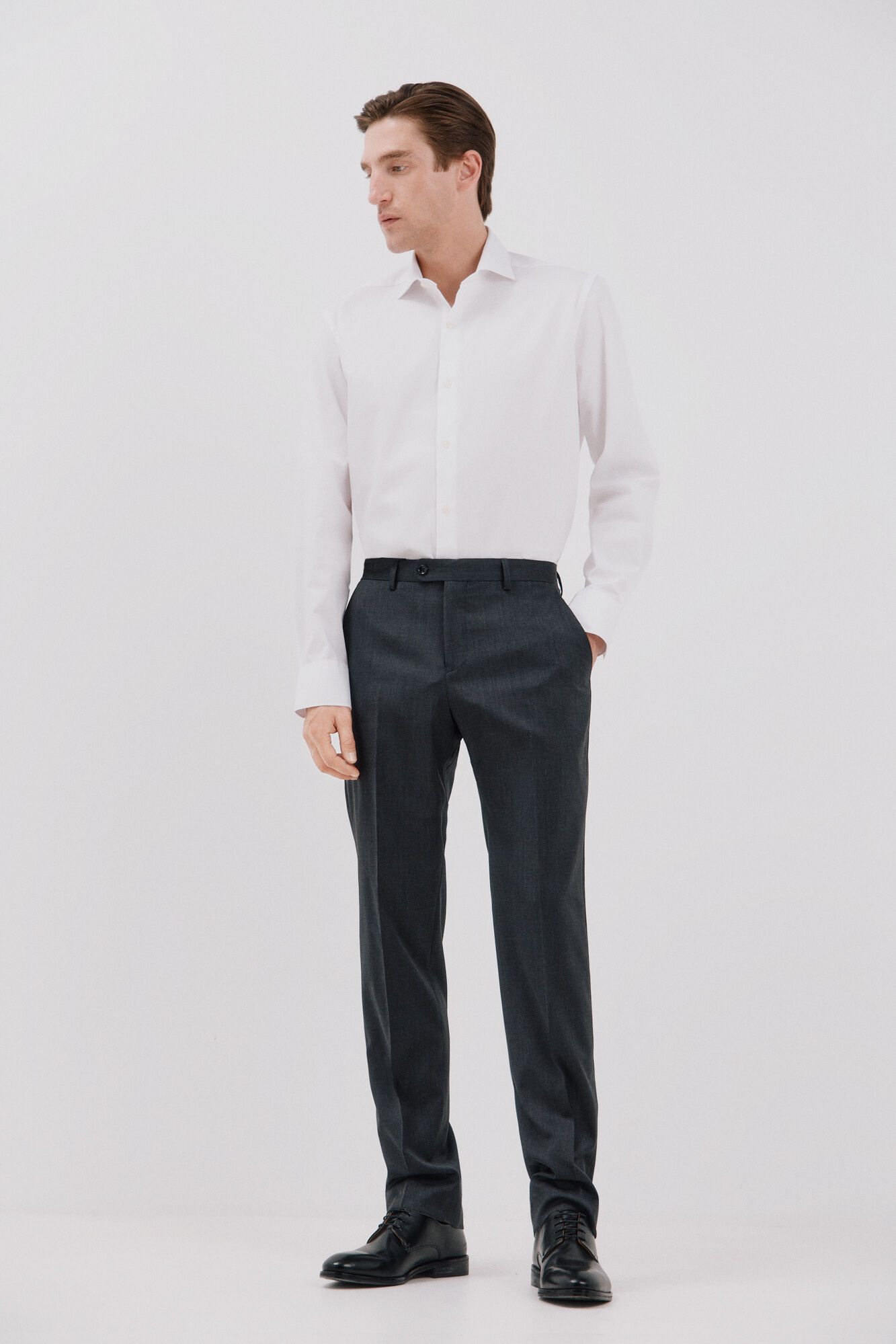 Cortefiel Plain easy-iron dress shirt White