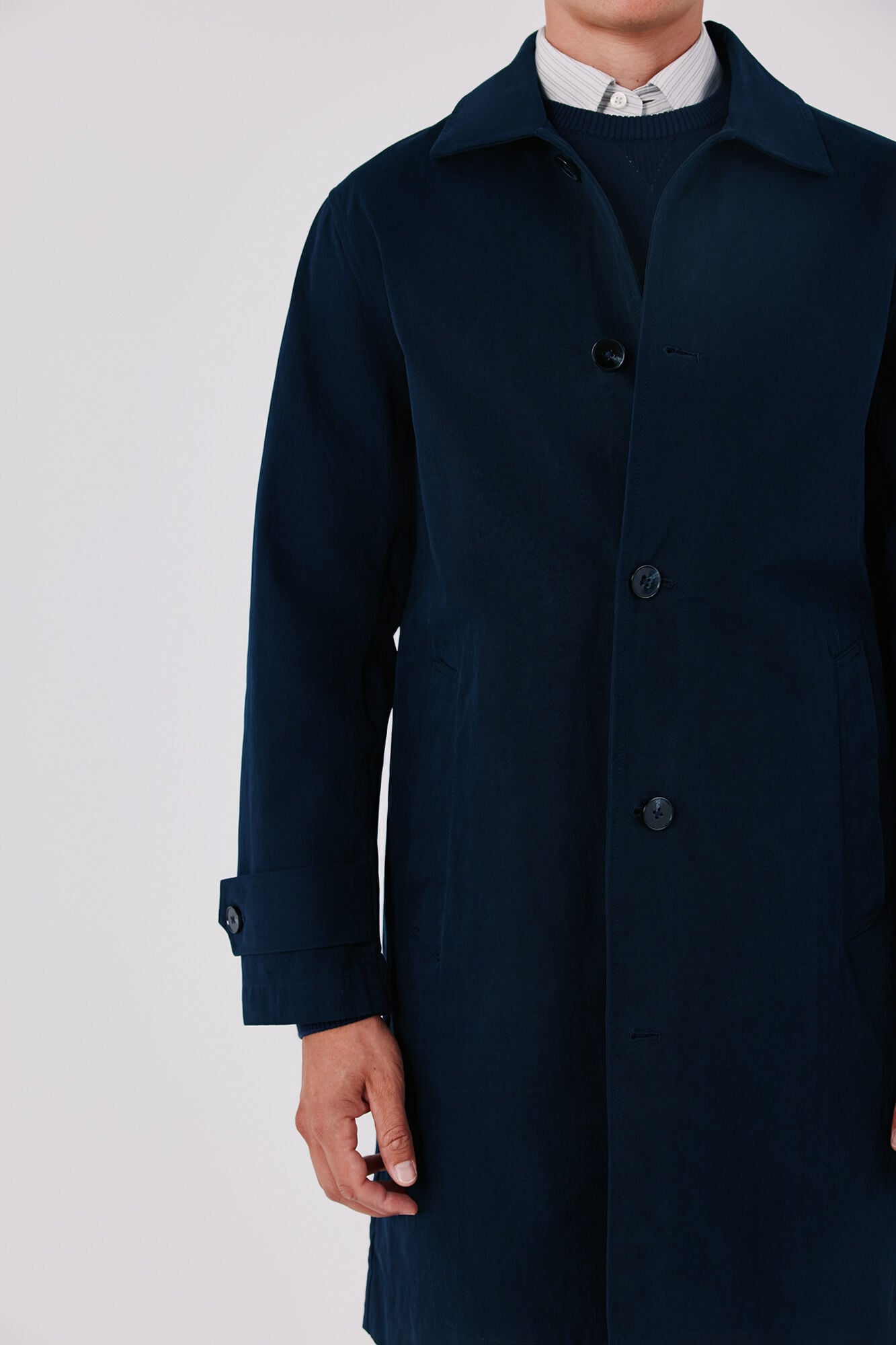 Cortefiel Cotton trench Navy