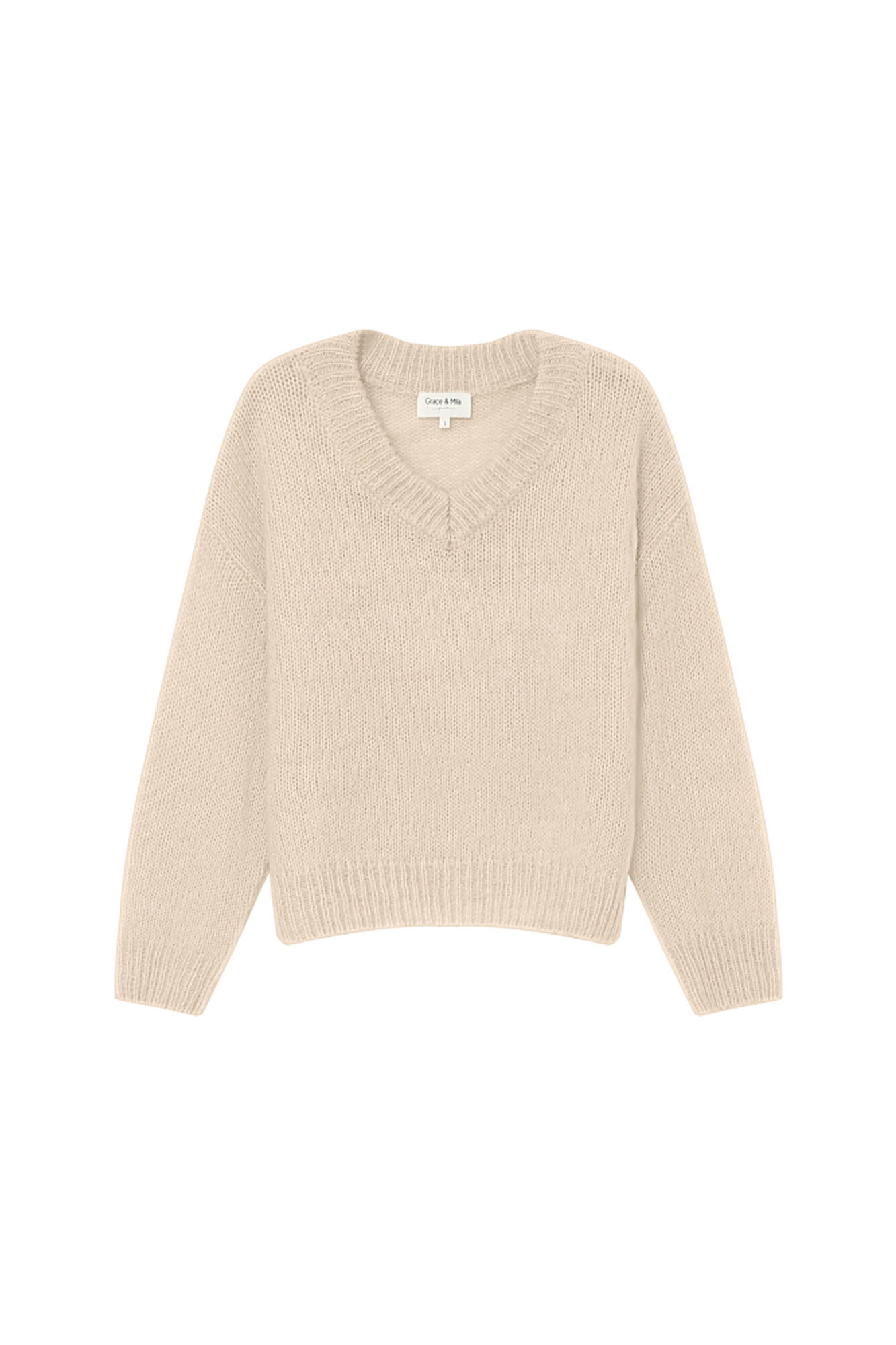 Grace & Mila Camisola b&aacute;sico com decote em V Tostado