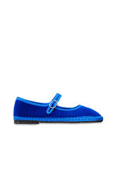 Cortefiel Velvet Mary Janes Blue