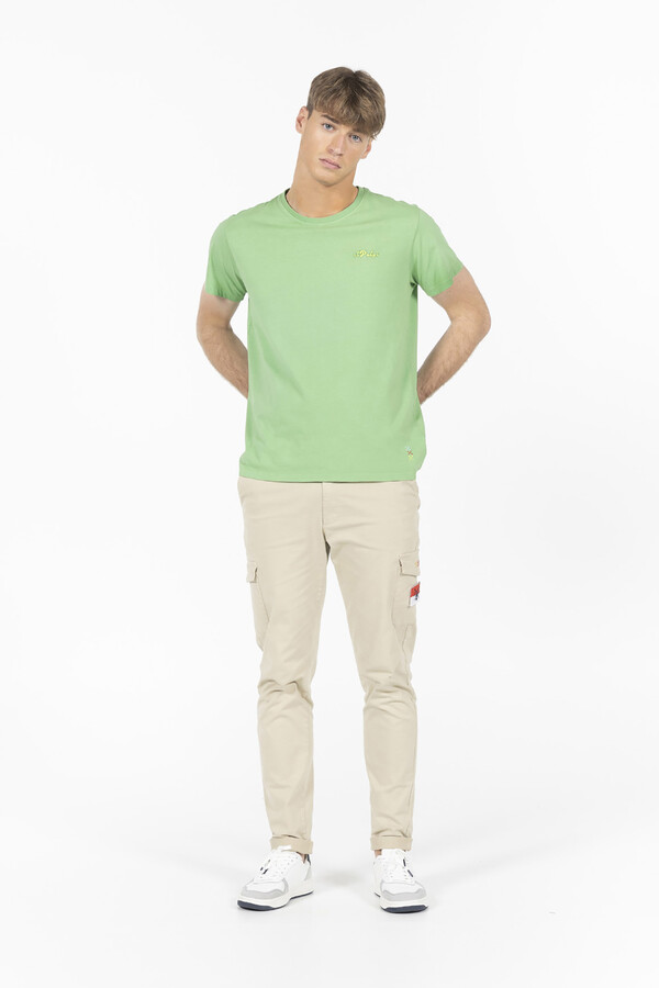 Cortefiel Camiseta logo estampado formas verde