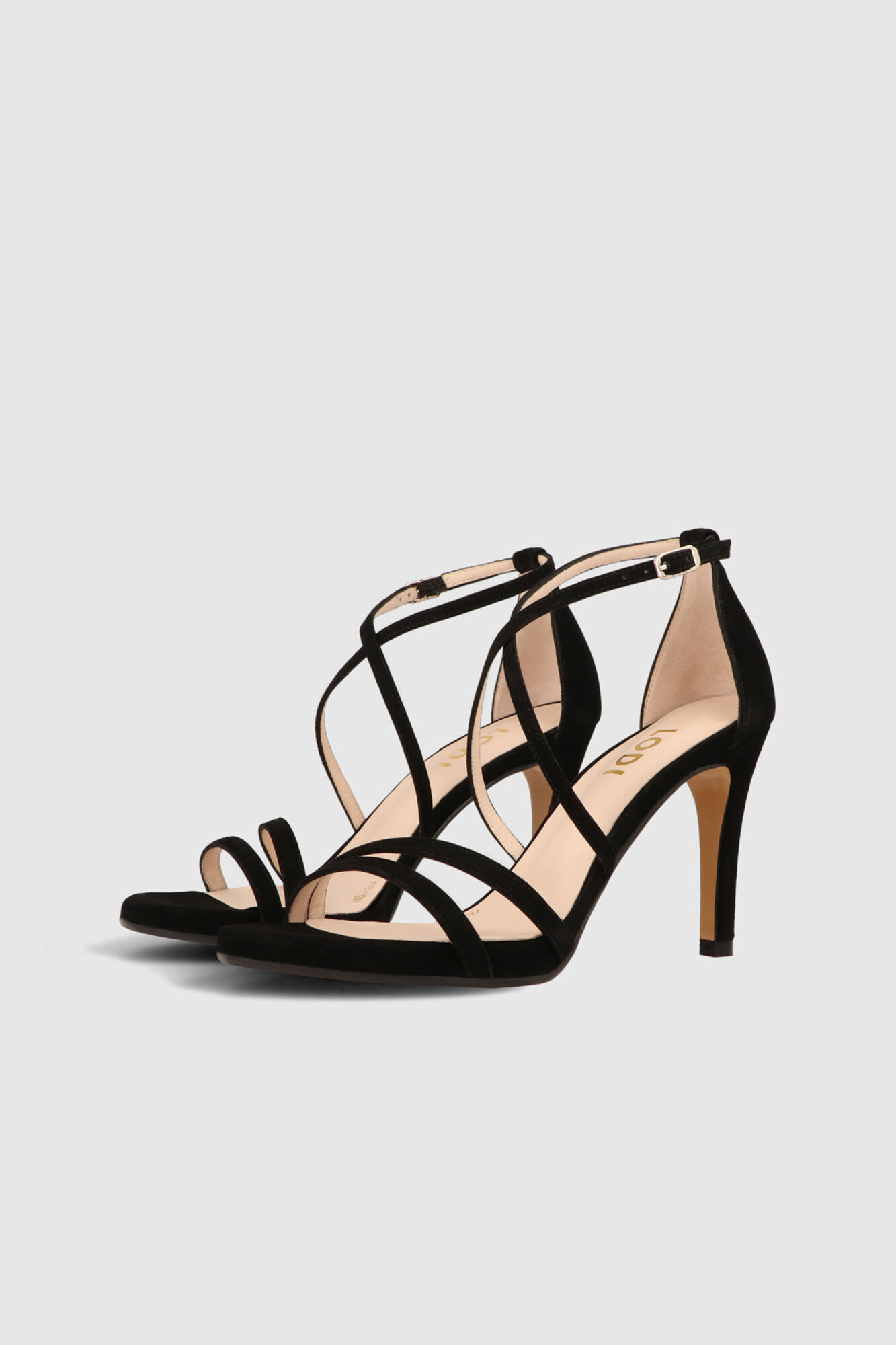 Lodi Sand&aacute;lias em camur&ccedil;a preta Preto