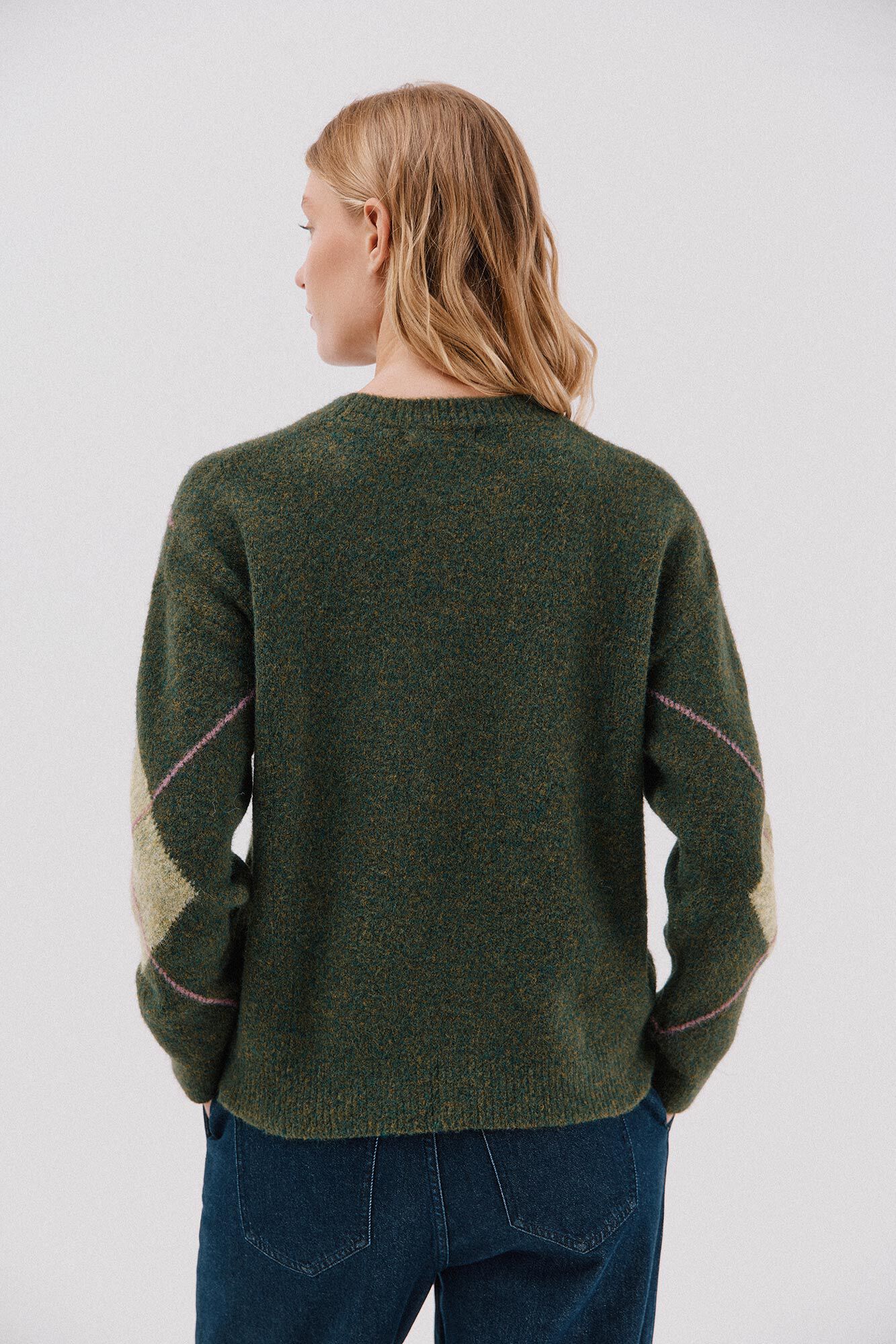 Cortefiel Diamond jersey-knit jersey Green