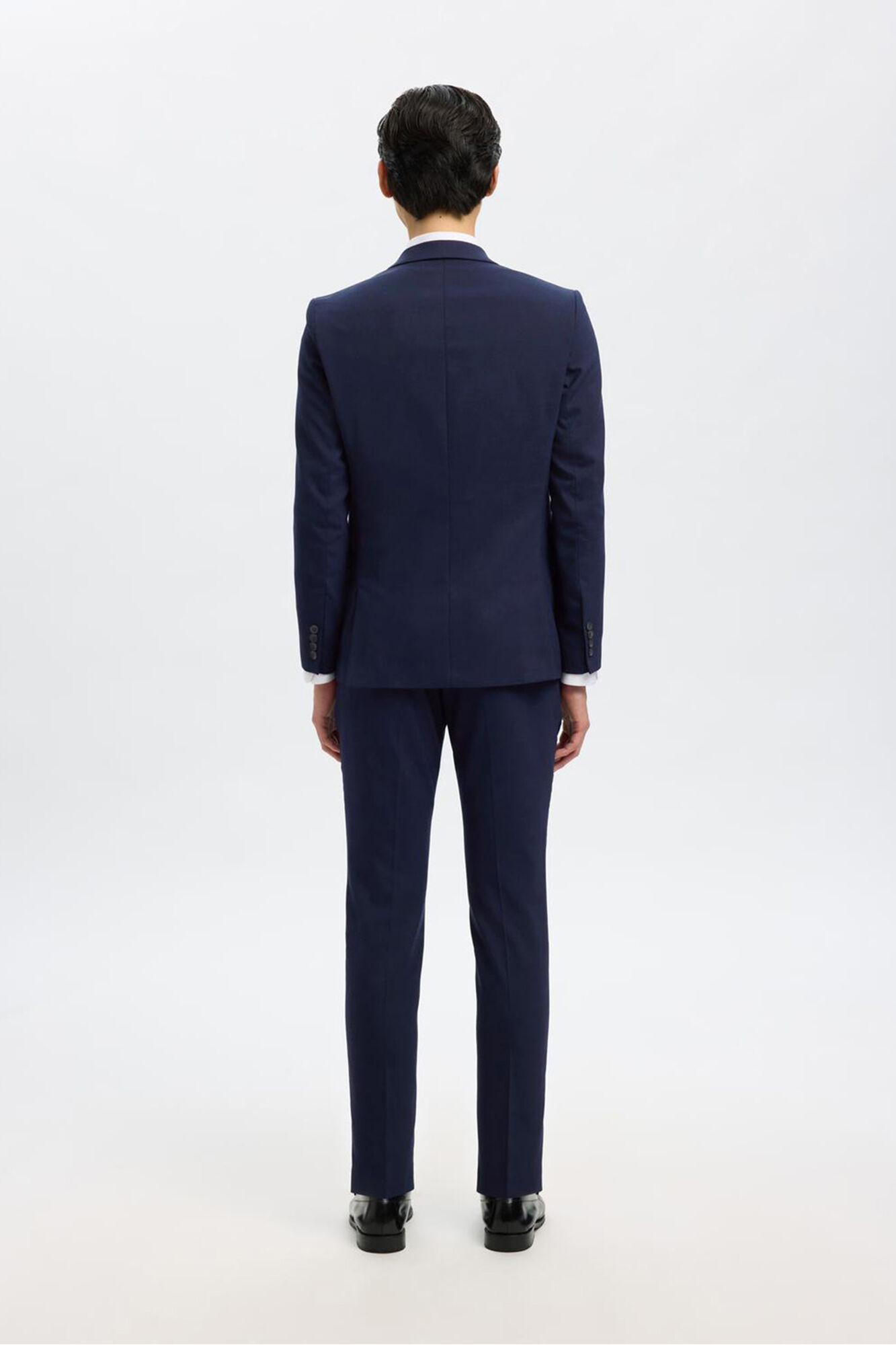 Selected Terno slim fit de duas pe&ccedil;as em l&atilde; fria Azul