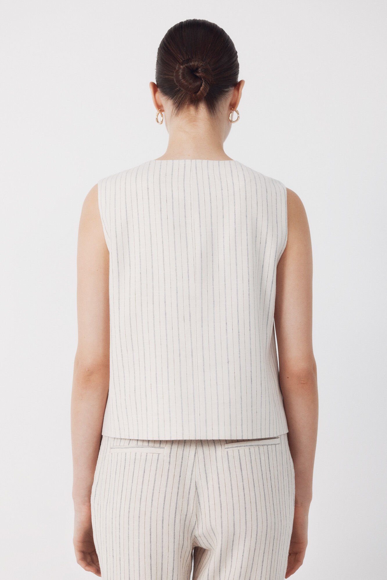 Cortefiel Tailored waistcoat Printed white