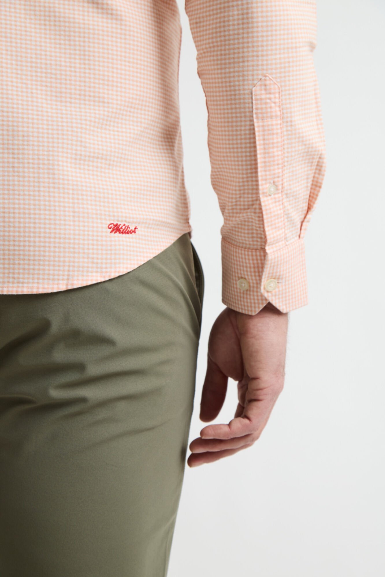 Williot Camisa mini xadrez Tencel Laranja