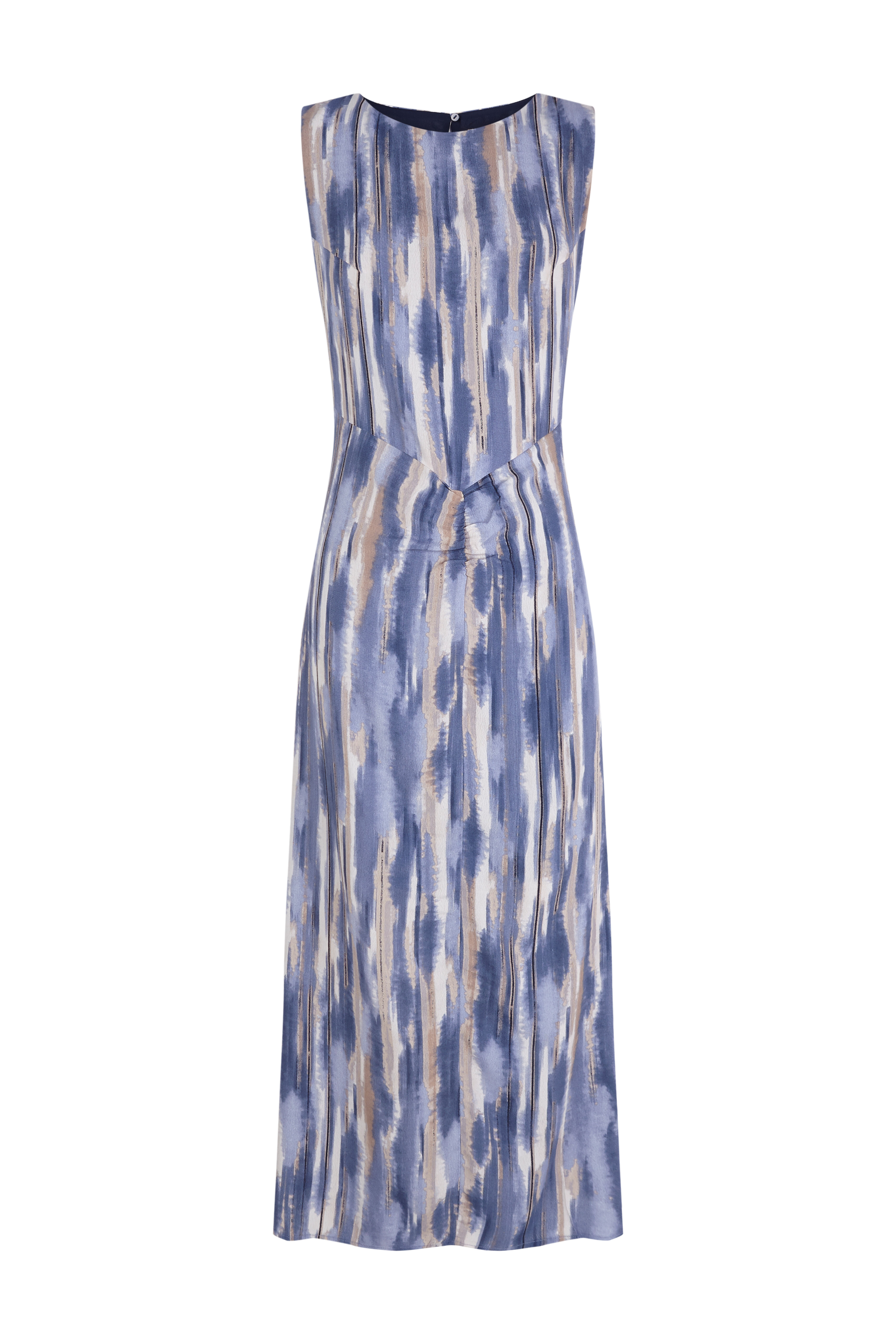 Slowlove Vestido estampado com franzido Azul