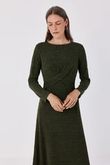 Cortefiel Knot waist dress Kaki