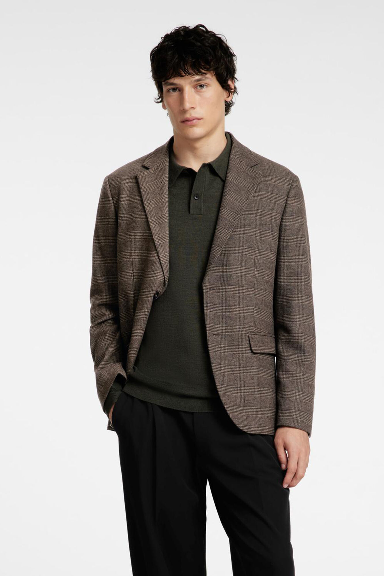 Selected Slim fit wool blazer Nude