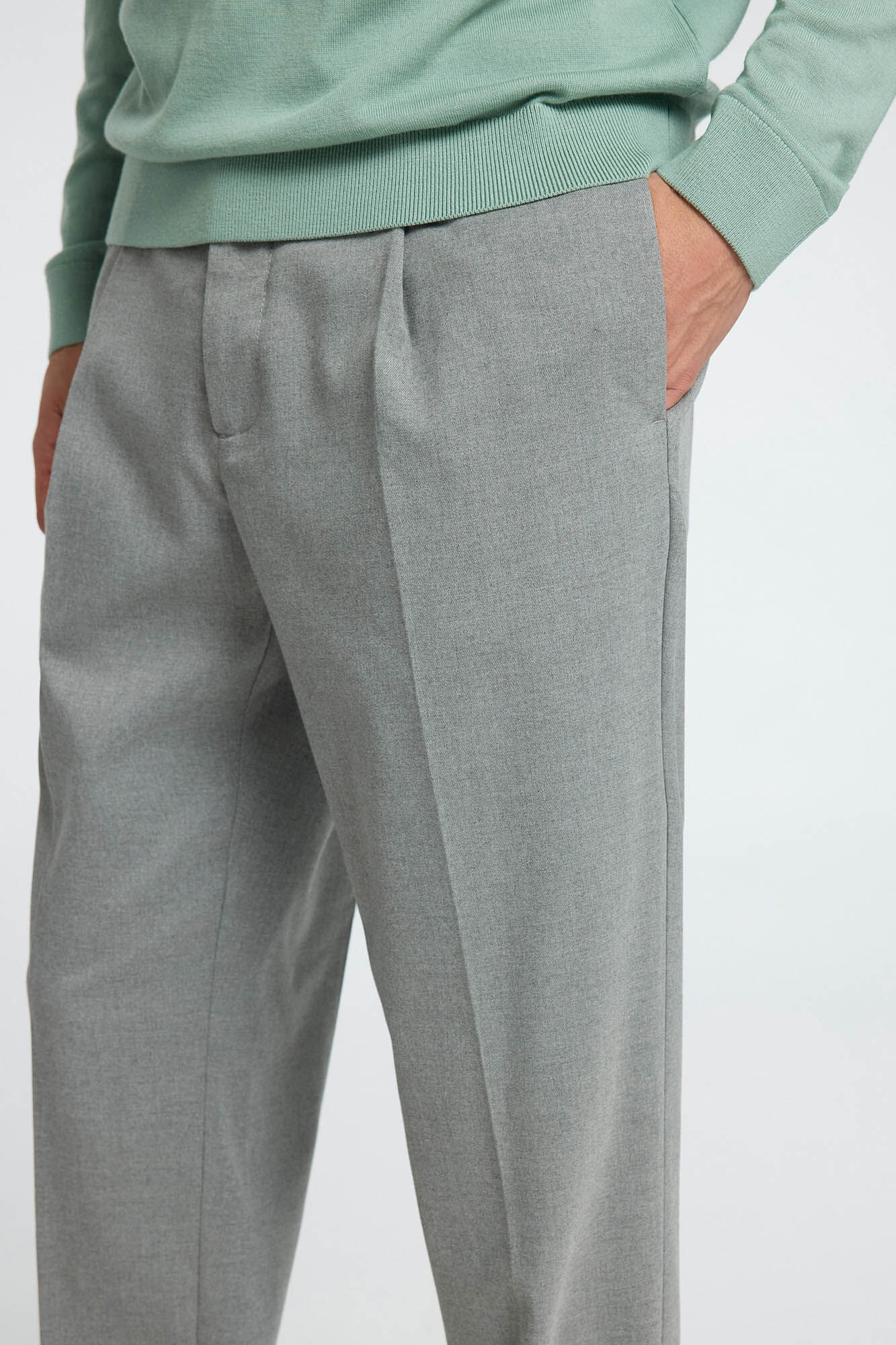 Selected Casual trousers with darts made from recycled materials