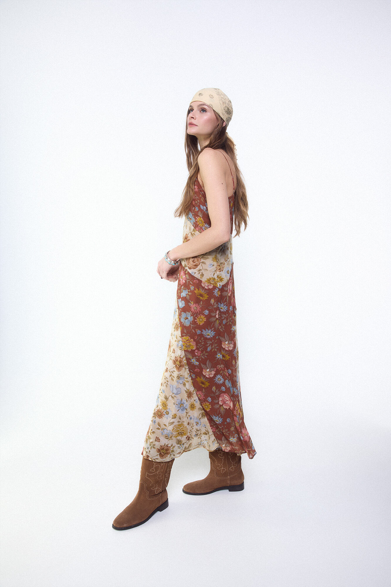 Slowlove Vestido estampado combinado Multicolorido