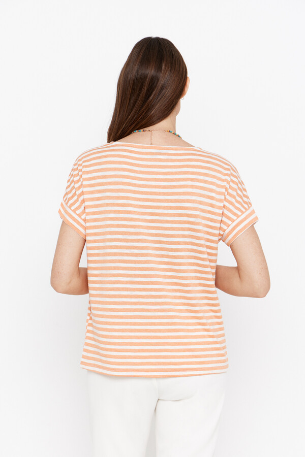 Cortefiel Camiseta rayas Naranja