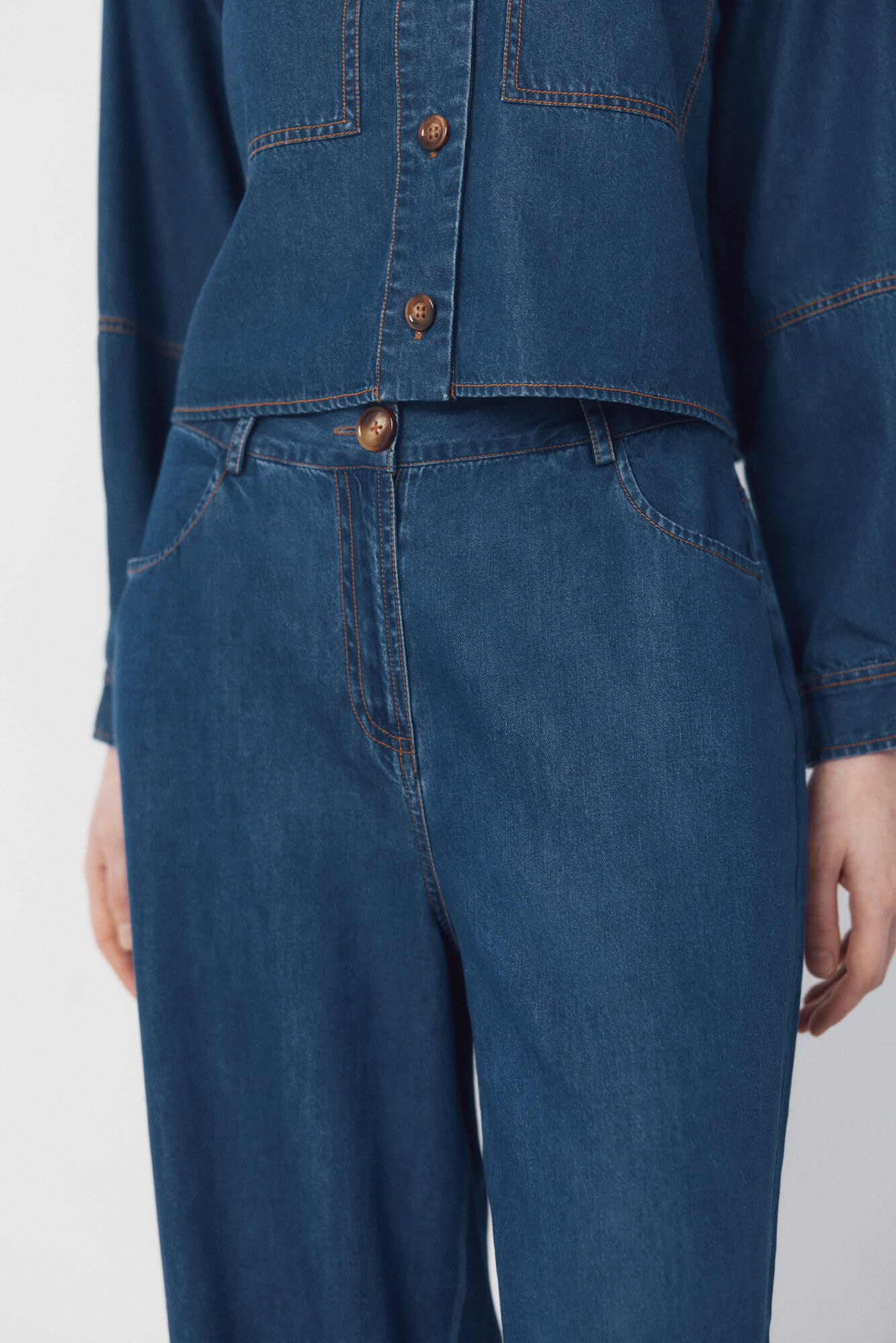 Cortefiel Soft palazzo jeans Blue