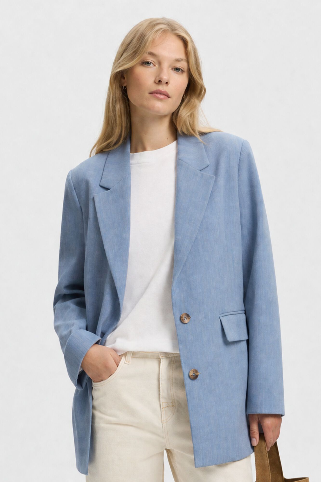 Selected Blazer de fato fit descontra&iacute;do Azul
