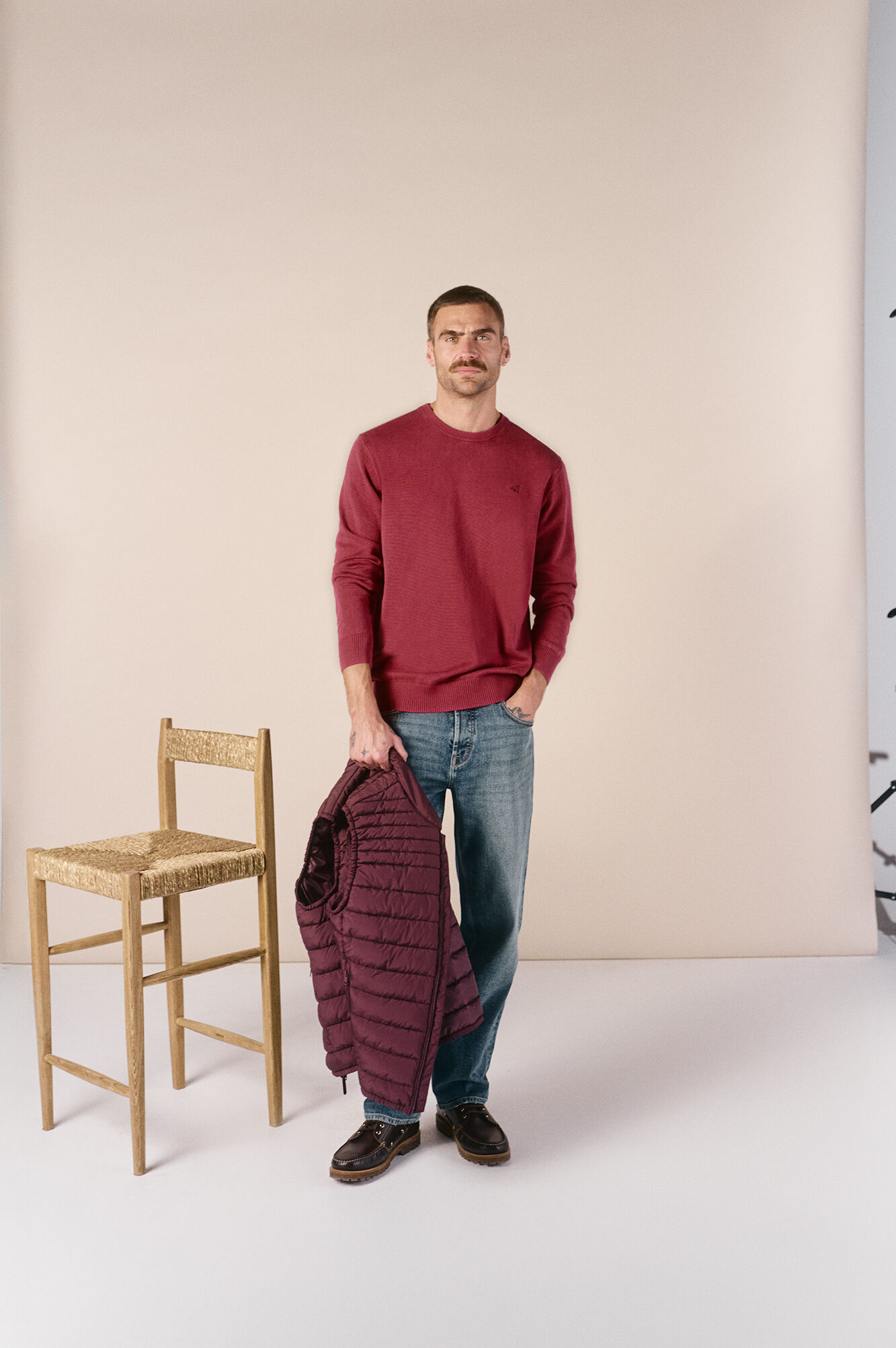 OOTO Camisola gola redonda em algod&atilde;o lavado Granada