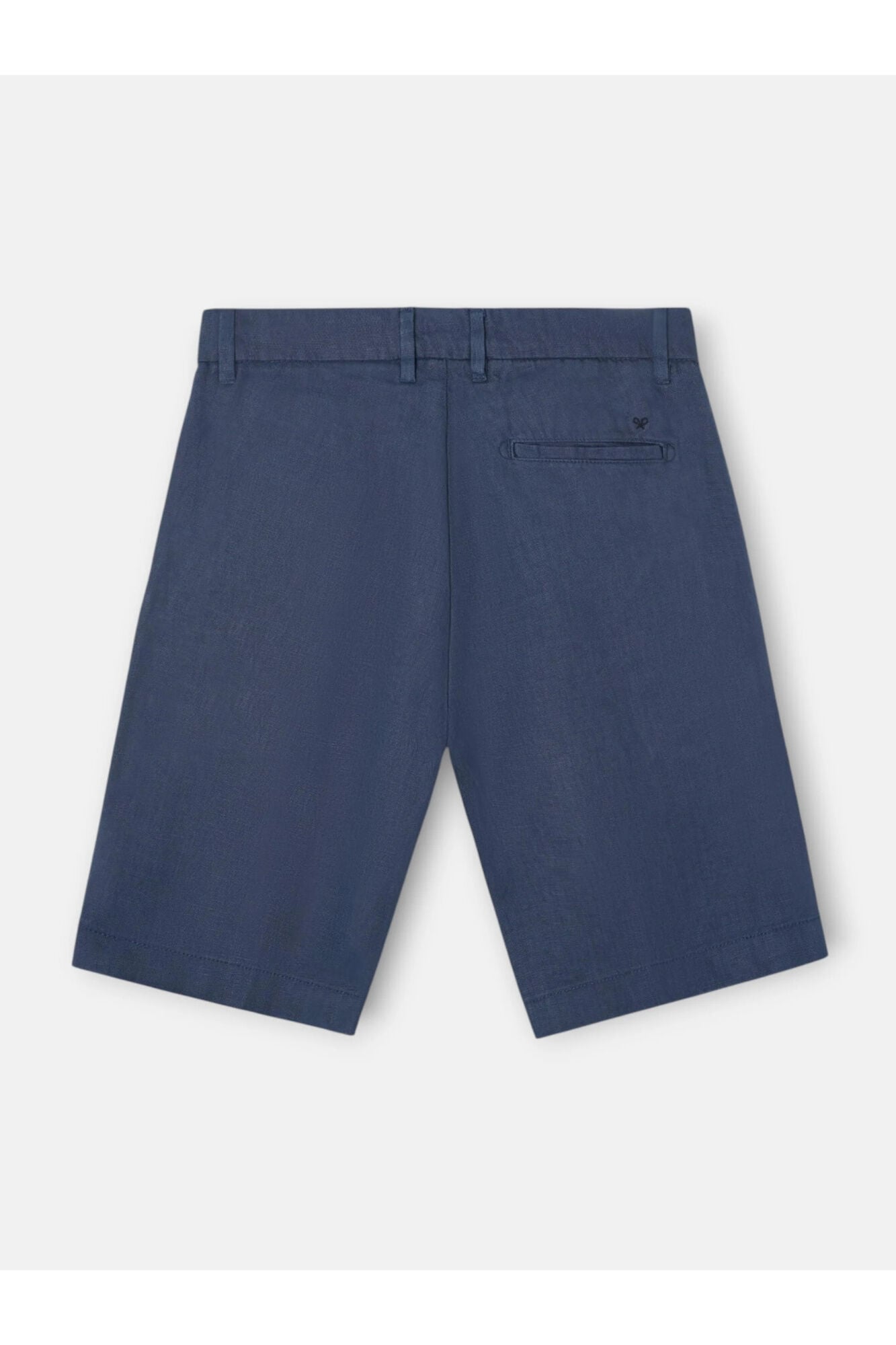 Silbon Bermuda lisa em linho &iacute;ndigo Azul