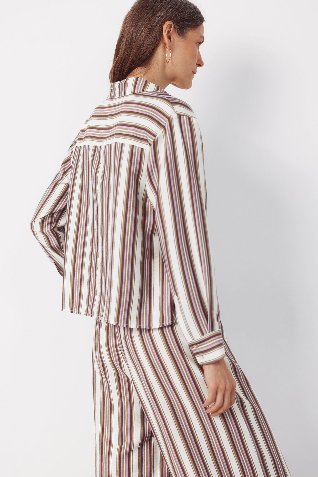 Cortefiel Striped shirt Printed brown