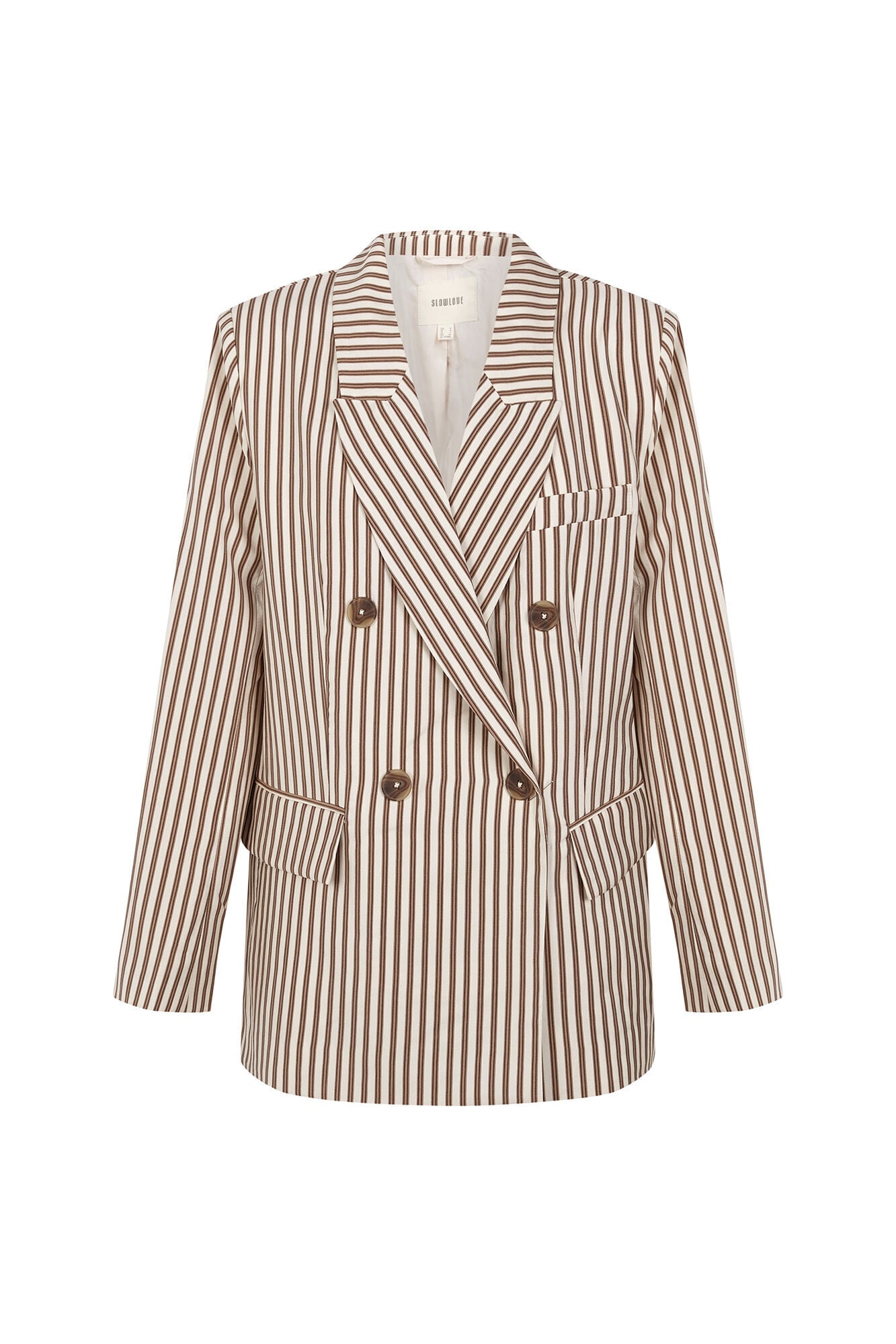 Slowlove Striped oversized blazer Printed brown