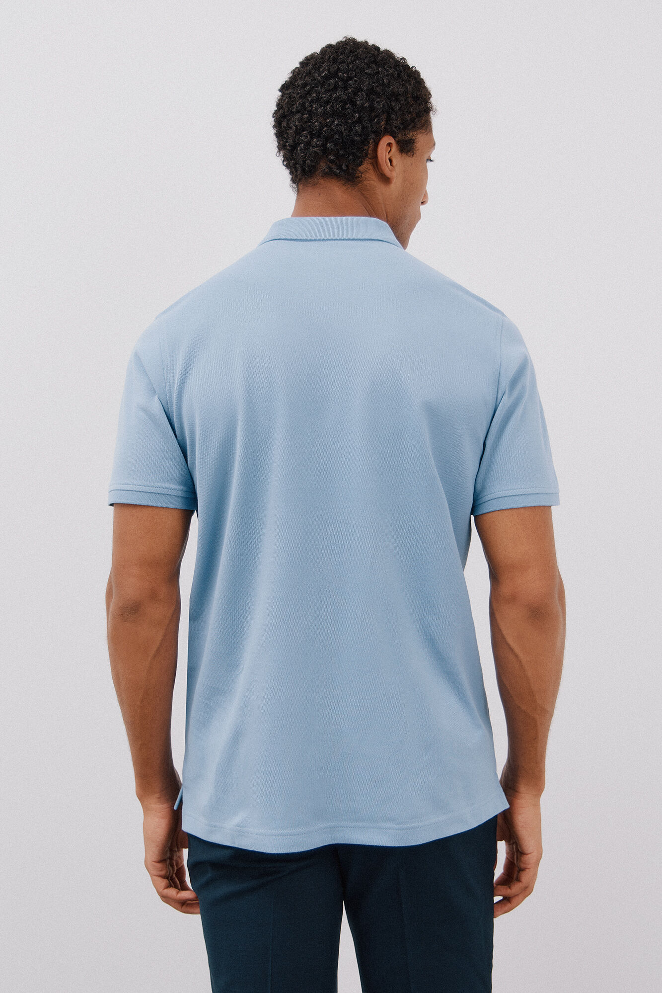 Cortefiel Basic piqu&eacute; polo shirt Blue
