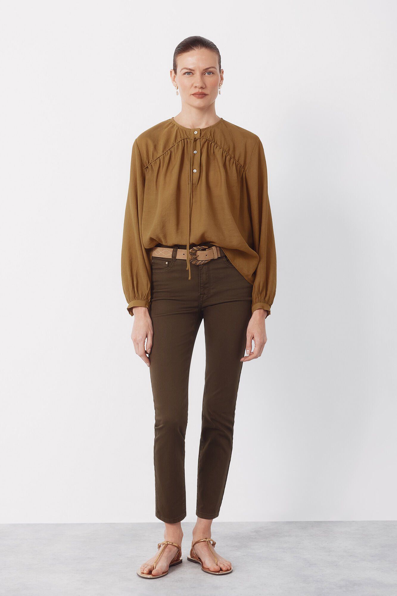 Cortefiel Jeans Sensational Skinny colour Kaki