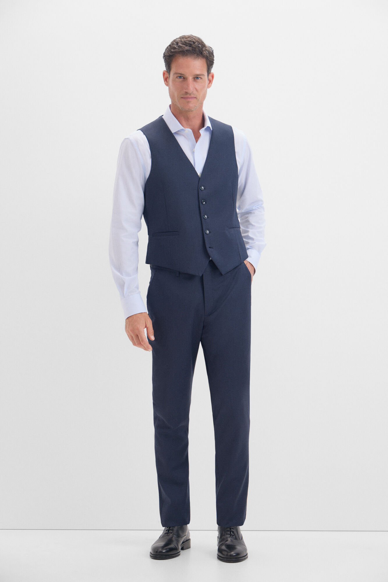Cortefiel Chaleco liso marino slim fit Azul marino