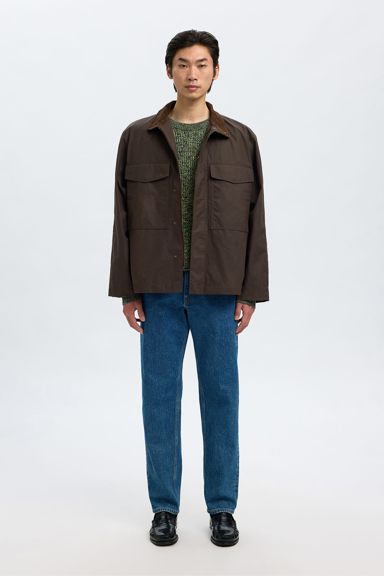 Selected Camisola de gola caixa 100% algod&atilde;o org&acirc;nico Verde