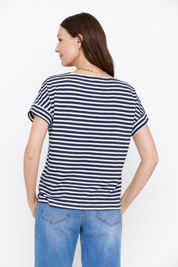 Cortefiel Striped T-shirt Printed blue