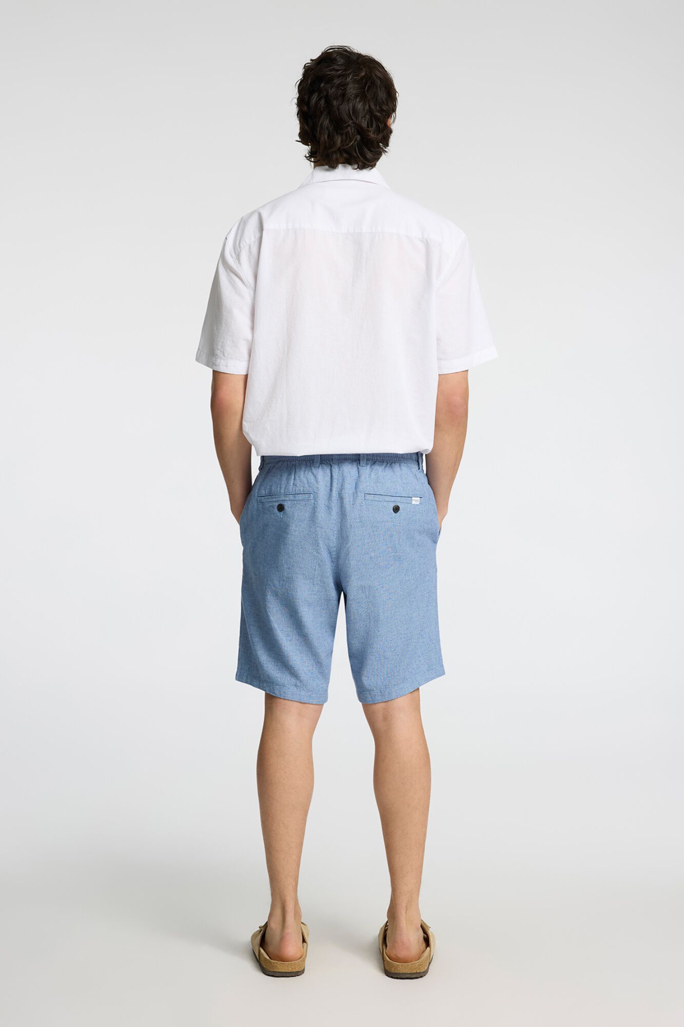 Selected Linen short Blue