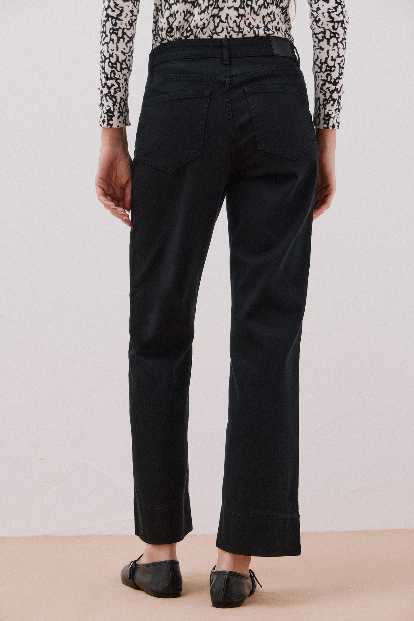 Cortefiel Palazzo pants with buttons  Black