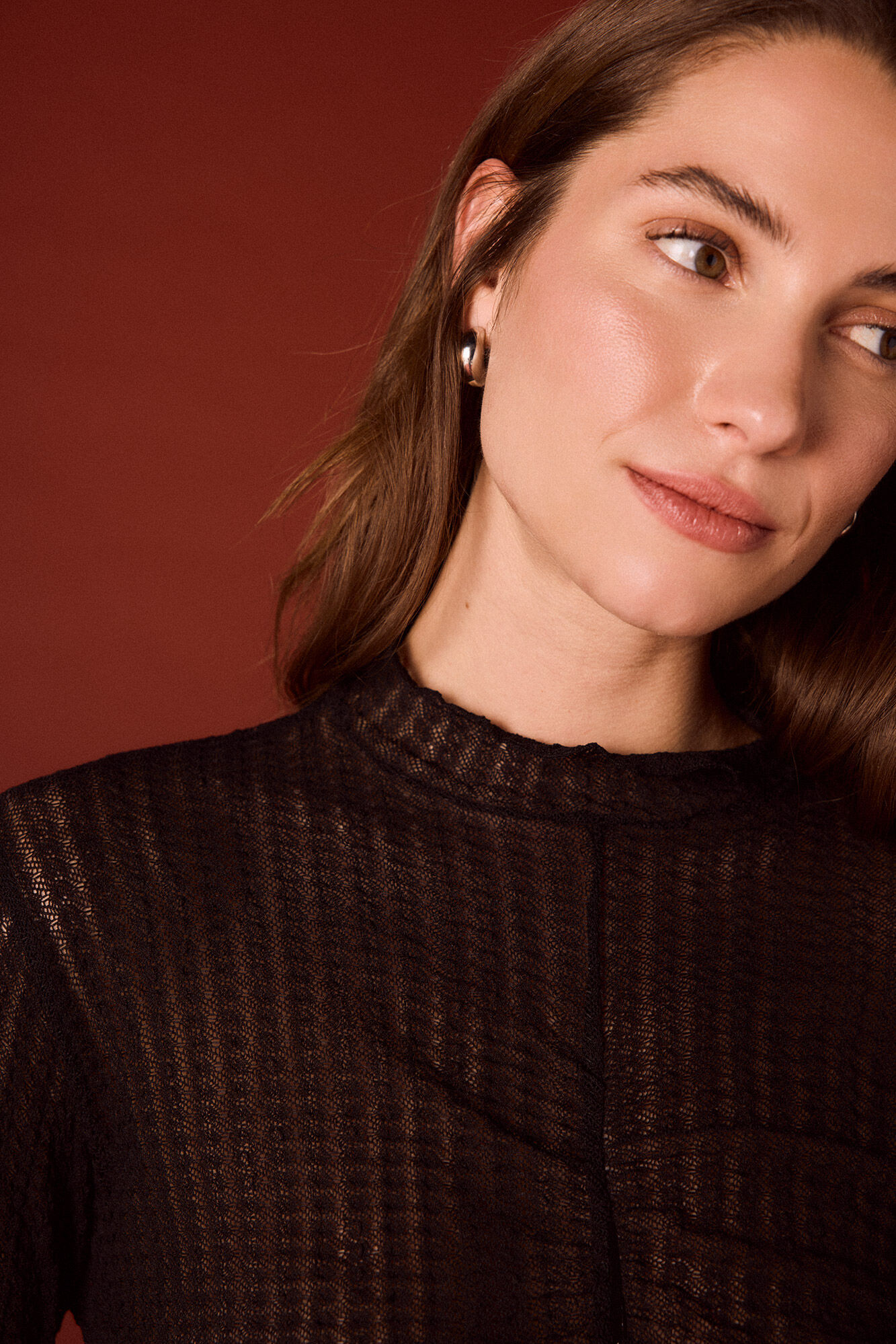 Slowlove Top frunces Negro