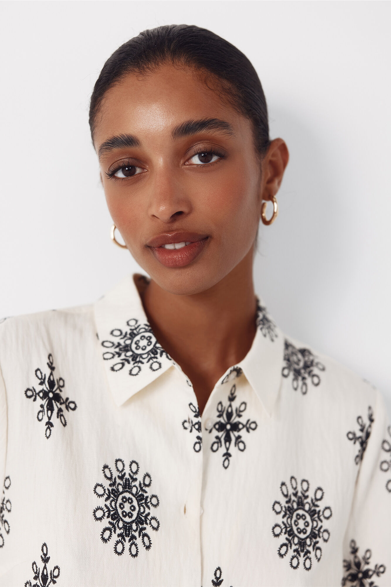 Cortefiel Camisa manga curta estampada Impress&atilde;o