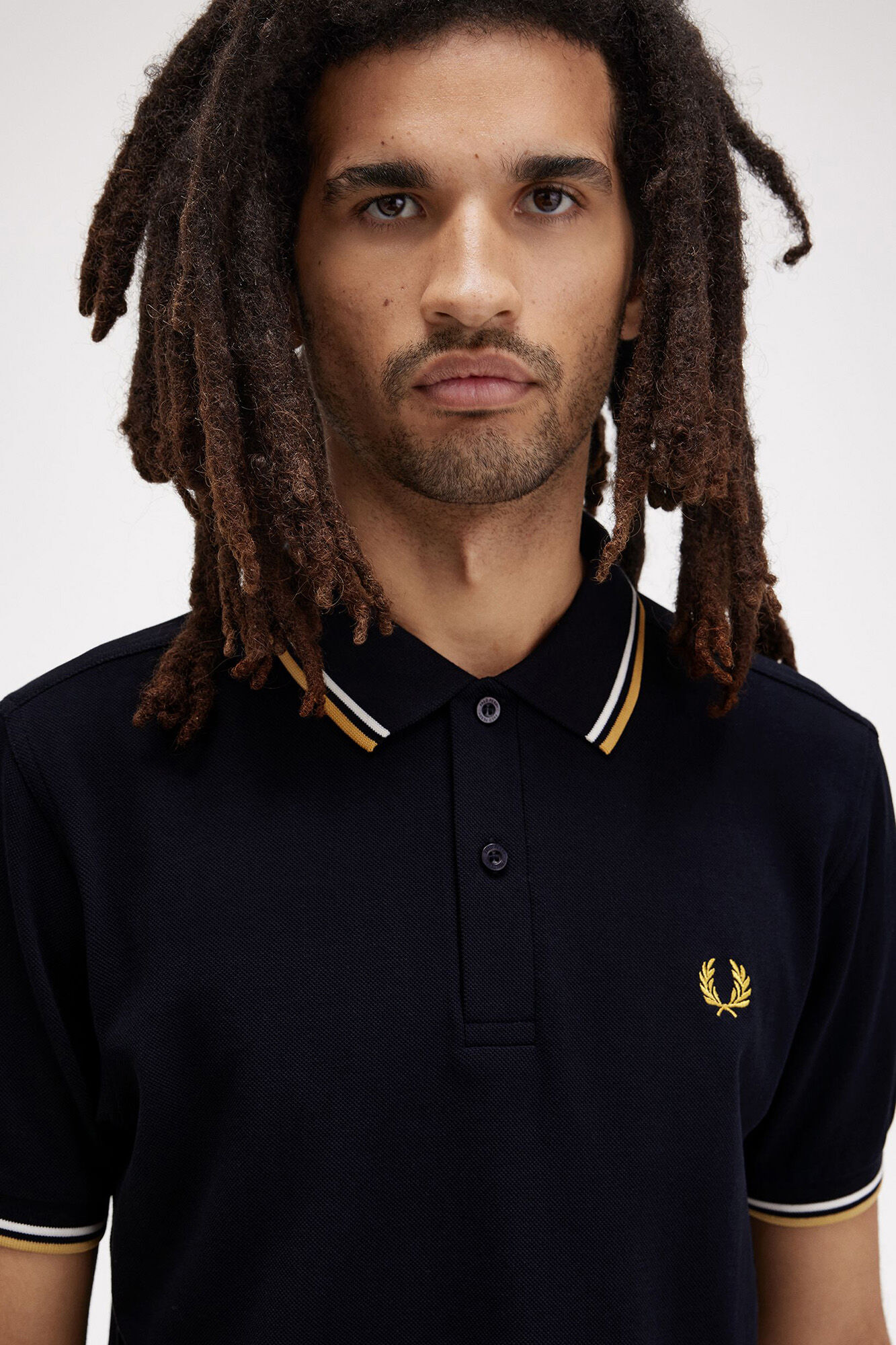 Fred Perry Polo com acabamento em duas listras Preto