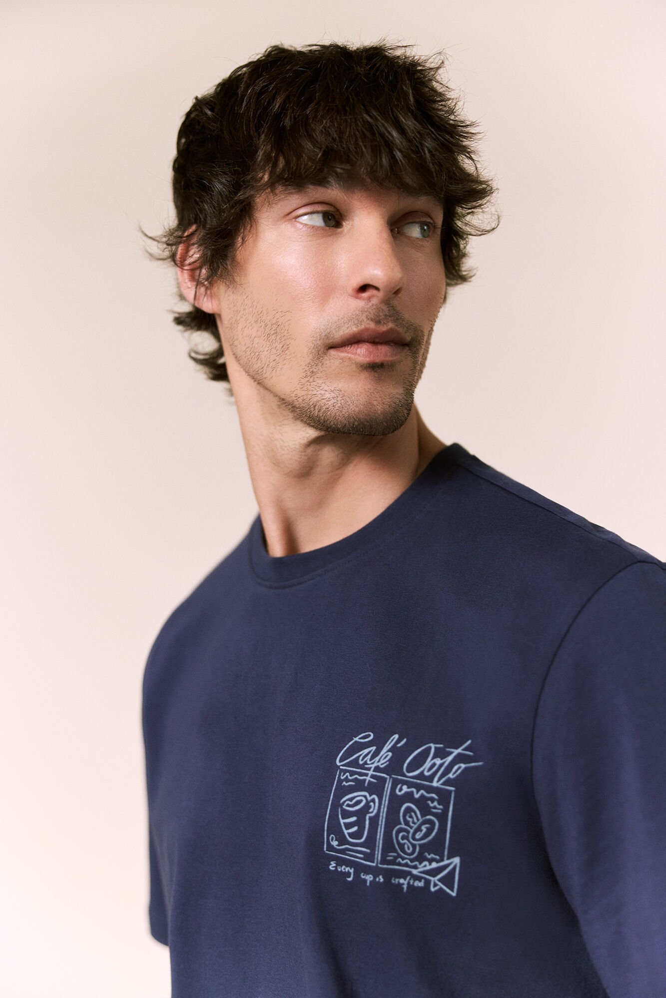 OOTO T-shirt gr&aacute;fica lavada Azul