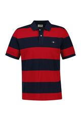 Gant Camisa polo piqu&eacute; riscas em bloco Vermelho