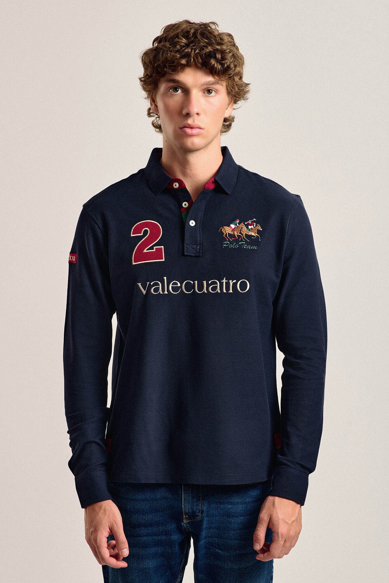 Valecuatro Valecuatro men's navy blue polo shirt Navy