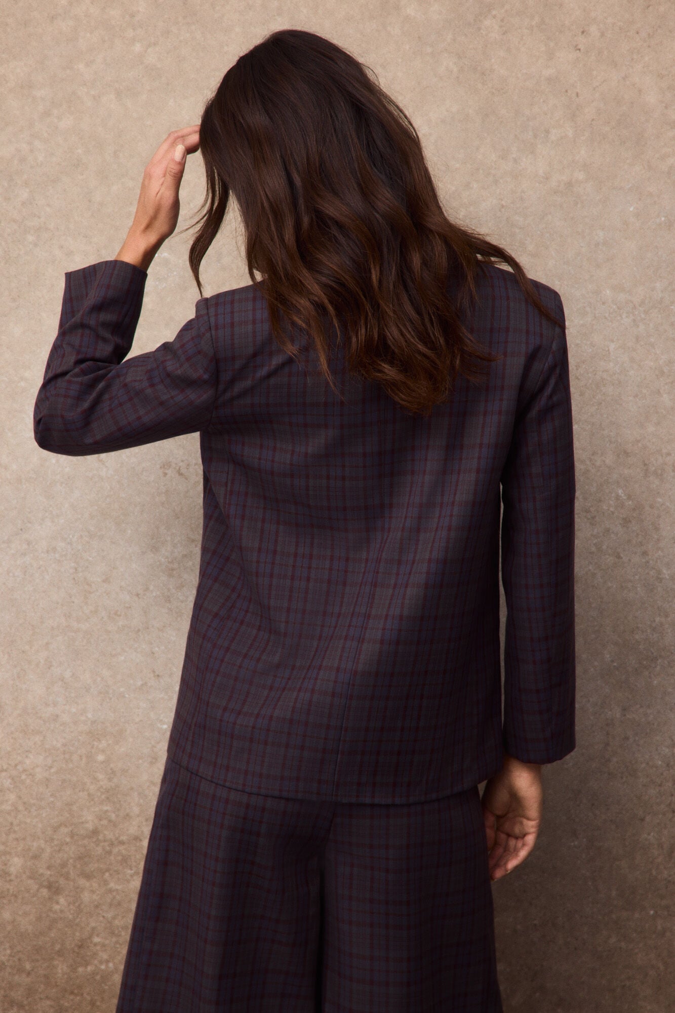Slowlove Checked blazer Printed brown
