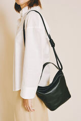 Zubi Bolsa bucket M de pele Preto