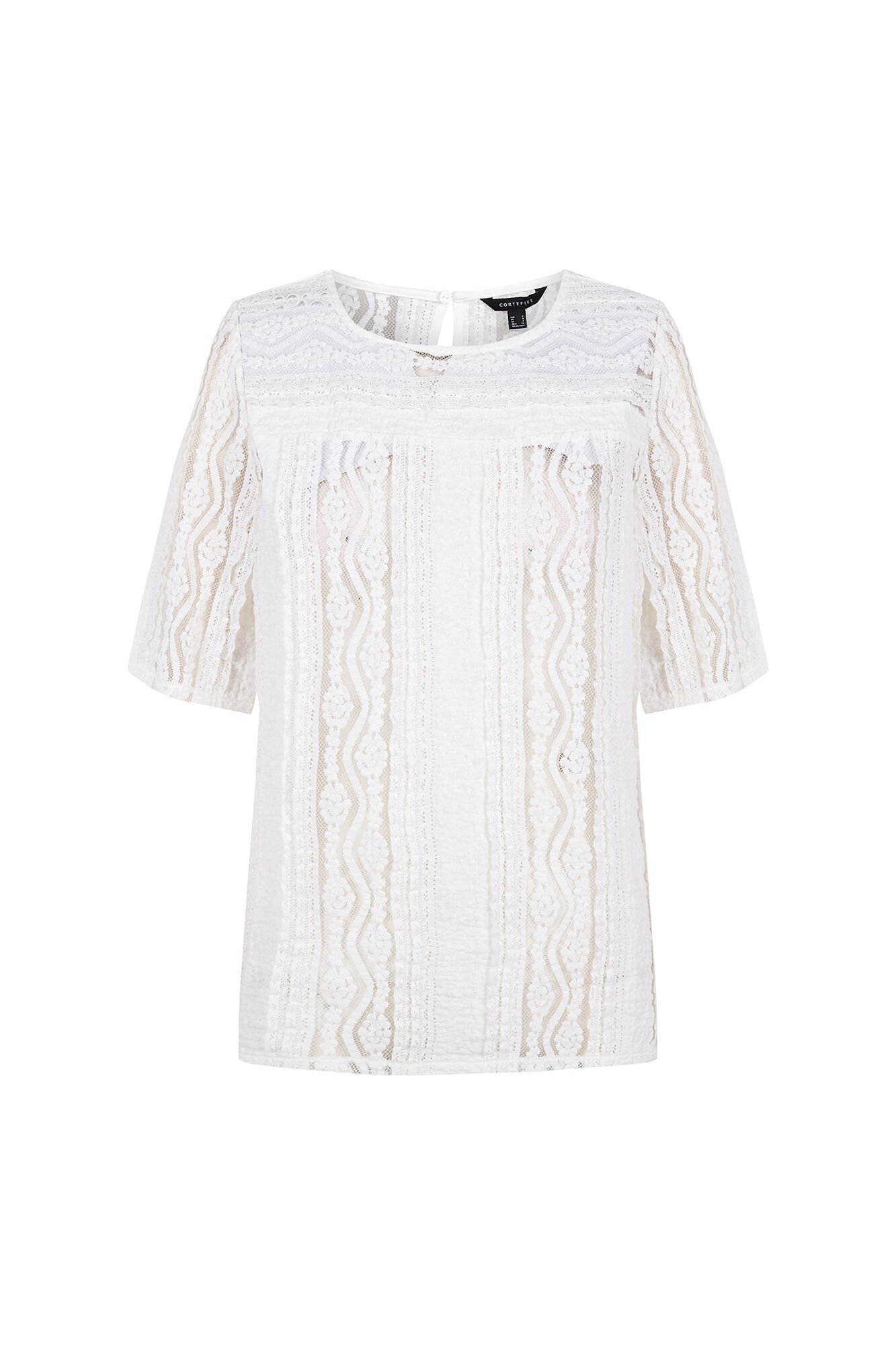 Cortefiel Top renda Branco