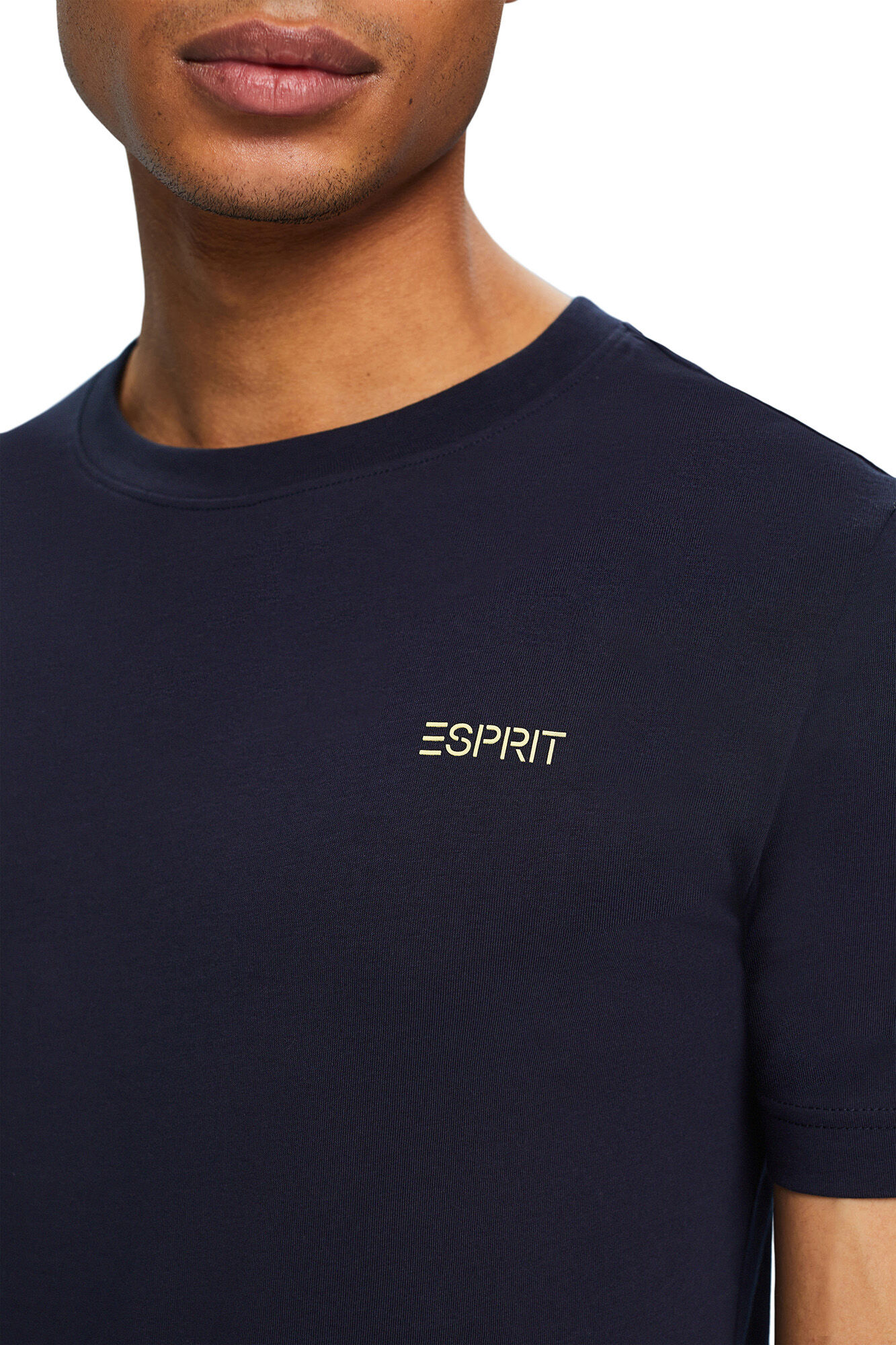 Esprit Camiseta b&aacute;sica algod&oacute;n slim fit Azul marino