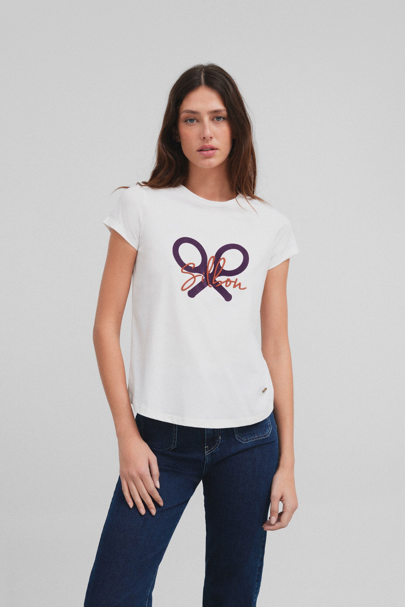 Silbon Camiseta woman clasica Marfil